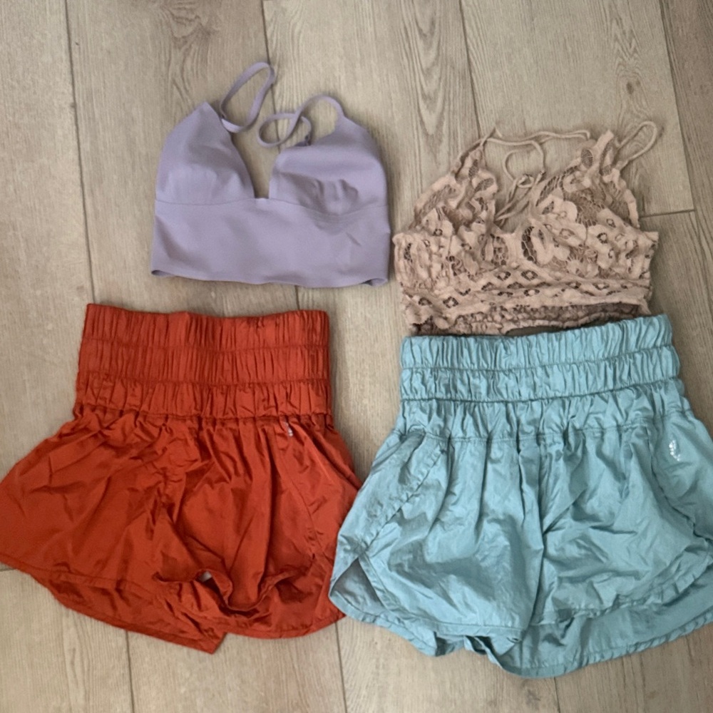 4 pc free people set - shorts and bralettes